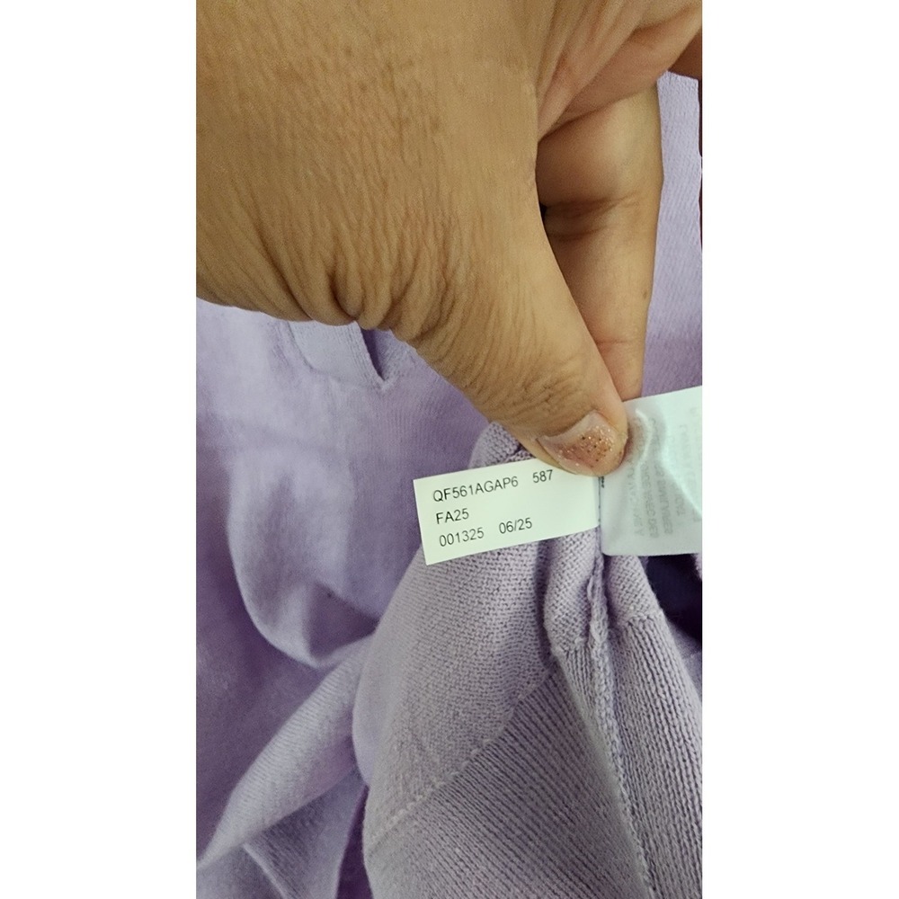 Michael Kors Pale Iris Purple Knit Polo Sweater Short Sleeve MK Logo M - Picture 5 of 6